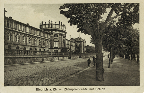 Die Rheinseite des Biebricher Schlosses (ca. Anfang des 20. Jahrhunderts)