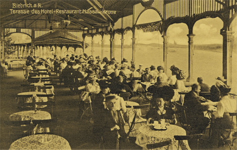Die Terrasse des Hotels "Nassau" (ca. Anfang des 20. Jahrhunderts)