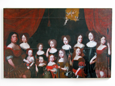 Das Gemälde der Fürstenfamilie im Biebricher Schloss (September 2006)